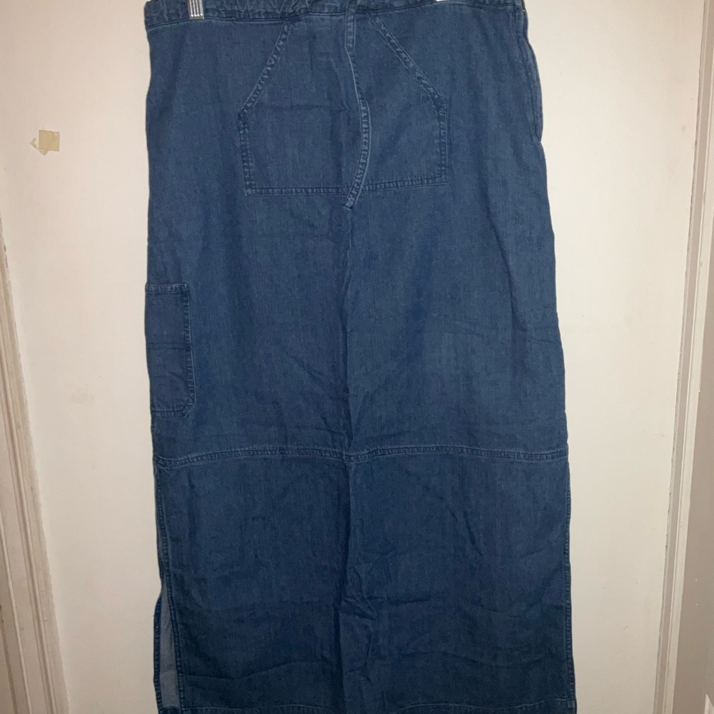 Vintage Denim Maxi Skirt - Blue